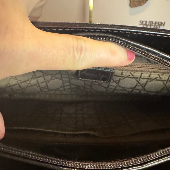 Dior Vintage Brown Burgundy Patent Leather Malice Bag SHW Authentic CoA - Picture 4 of 9